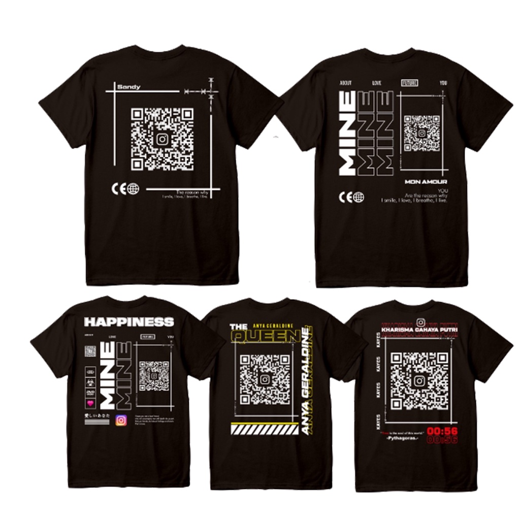 CUSTOM KAOS STREETWEAR SCAN BARCODE PROFILE INSTAGRAM PACAR KALIAN Kaos Distro UNISEX