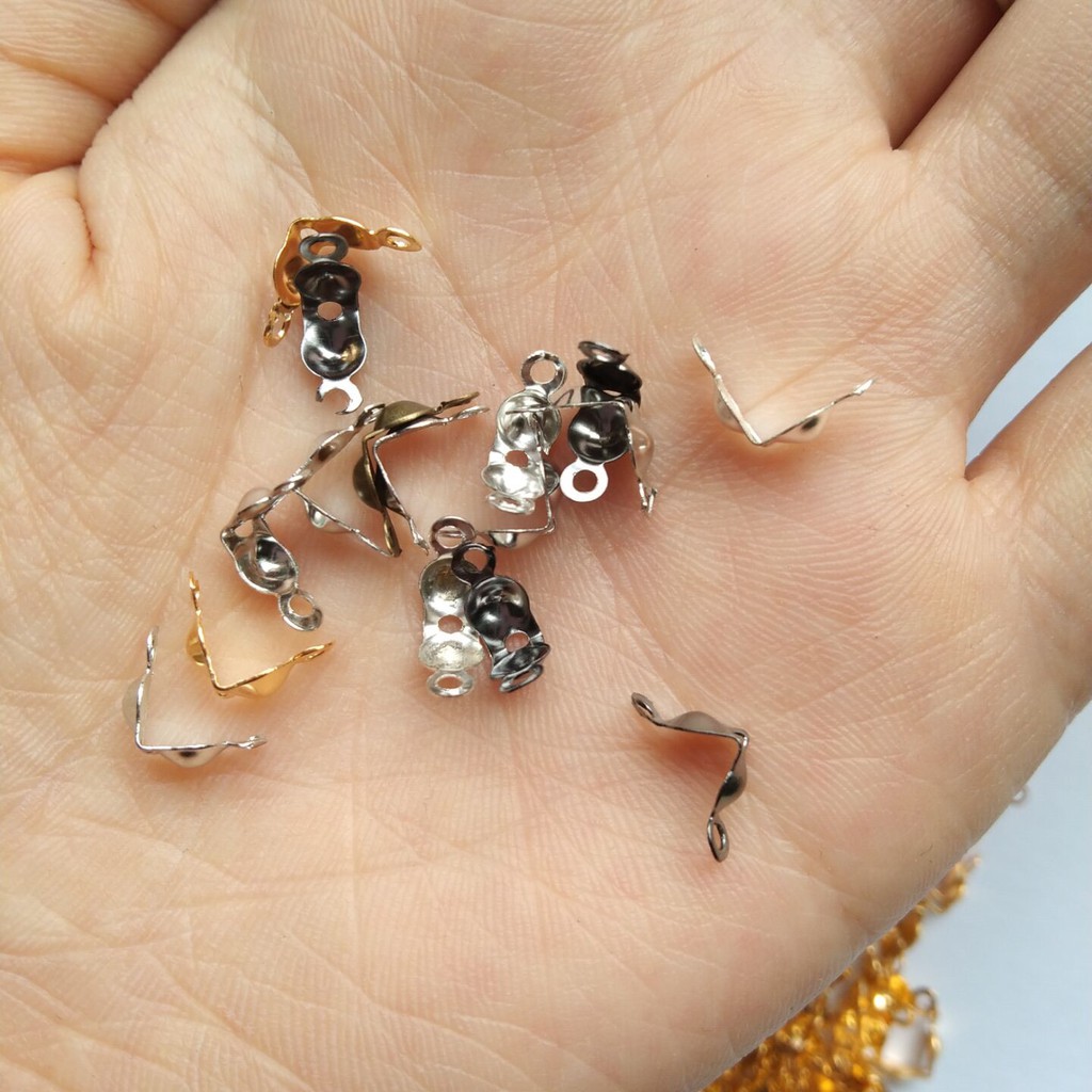 100Pcs Konektor Rantai Bola 4x7mm Untuk Membuat Perhiasan DIY