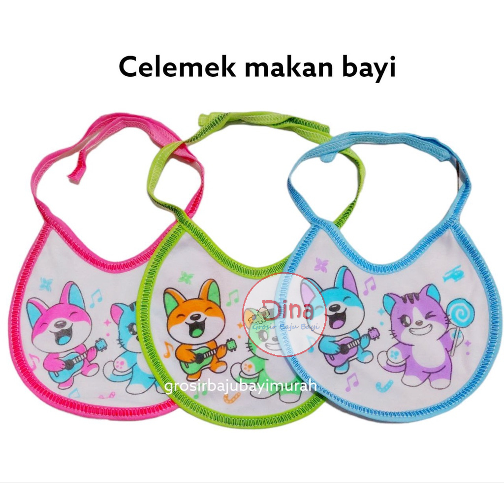 Celemek makan bayi gambar DIO perlengkapan bayi baru lahir