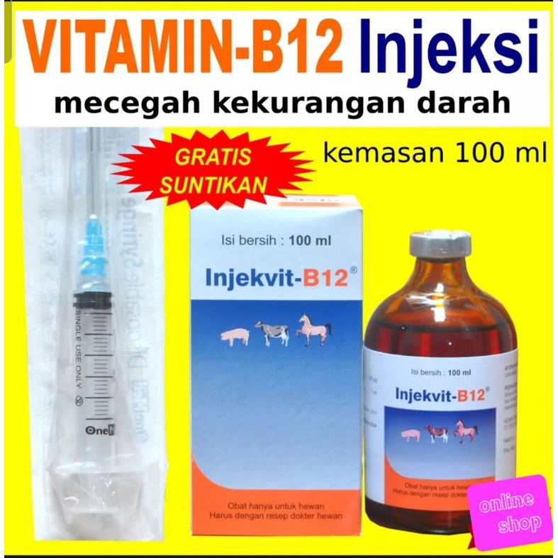 B12 100ml BONUS ALAT 3 ML obat ayam burung merpati anjing kucing anemia nafsu makan kuat