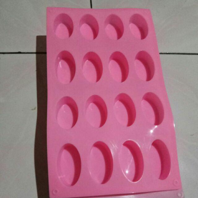 ❤id❤ Baki Cetakan Sabun Bentuk Oval Bahan Silikon Dengan 16 Lubang