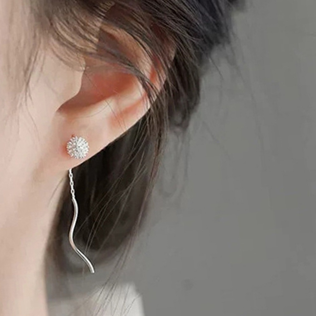 1 Pasang Anting Panjang Desain Bunga Dandelion Untuk Wanita