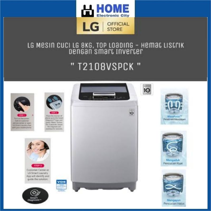 LG T2108VSPCK Mesin Cuci 8KG Garansi Resmi