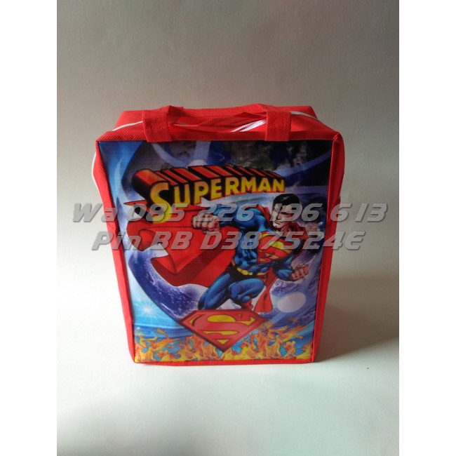 Tas Ultah Karakter SUPERMAN | Tas Ultah Anak SUPERMAN dengan Resleting