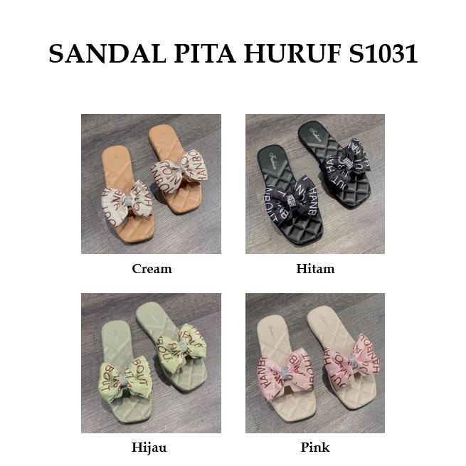 Grosir - S1031 Sandal Slip Pita Huruf / Sandal Pita / Sandal Fashion Cewek / Sandal Murah / Sandal Import Wanita