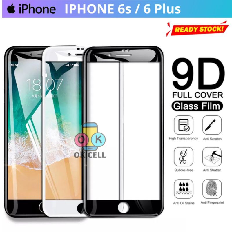 Tempered Glass Full Layar IP iPhone 6s 6 Plus TG Anti Gores Kaca Guard Screen Protector Premium