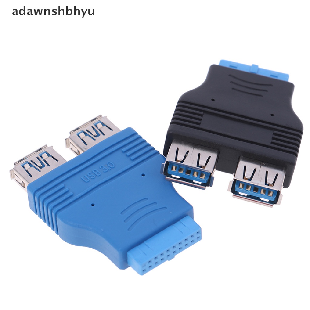 Adawnshbhyu Motherboard 2port USB 3.0 female to 20pin header female Adaptor Sambung