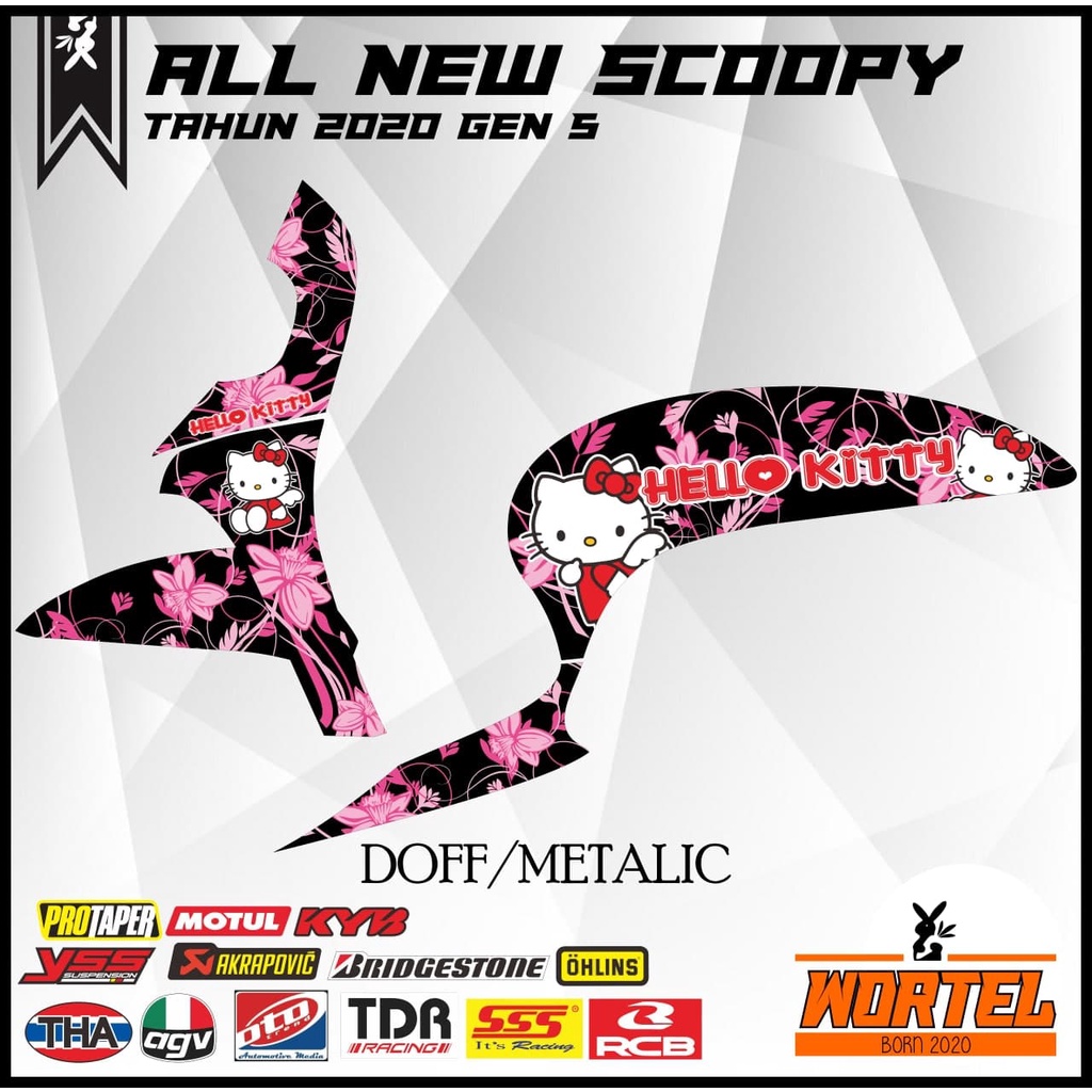 Striping Scoopy 2021-Sticker Lis Decal Motor All New Scoopy 2021 Hello Kitty