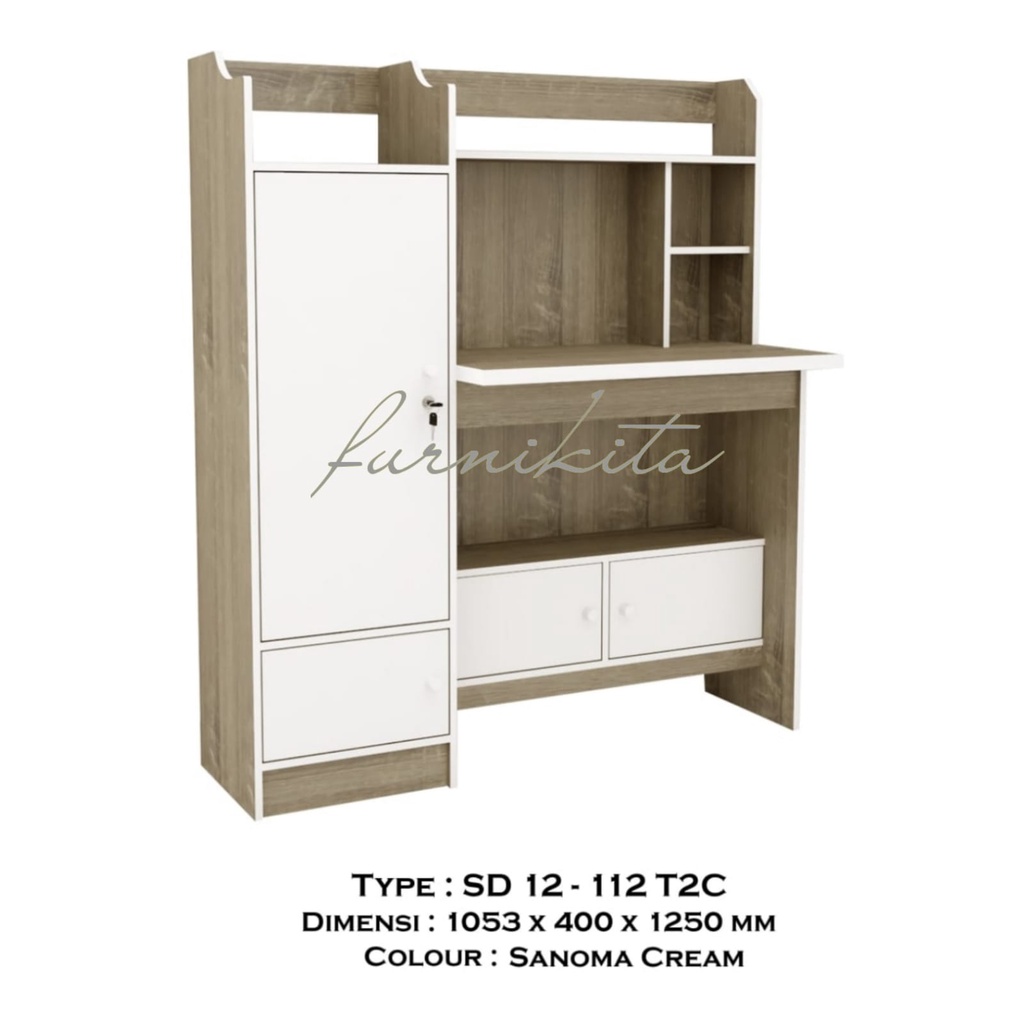 Meja Belajar Anak Lemari Buku Serbaguna Big Panel