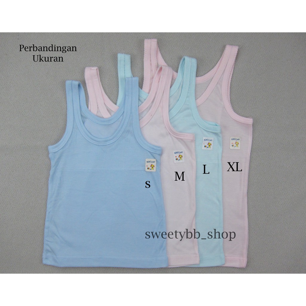 6pcs Singlet Anak katun halus / Kaos Kutang Anak Unisex Putih - Warna ( 3-11 thn)