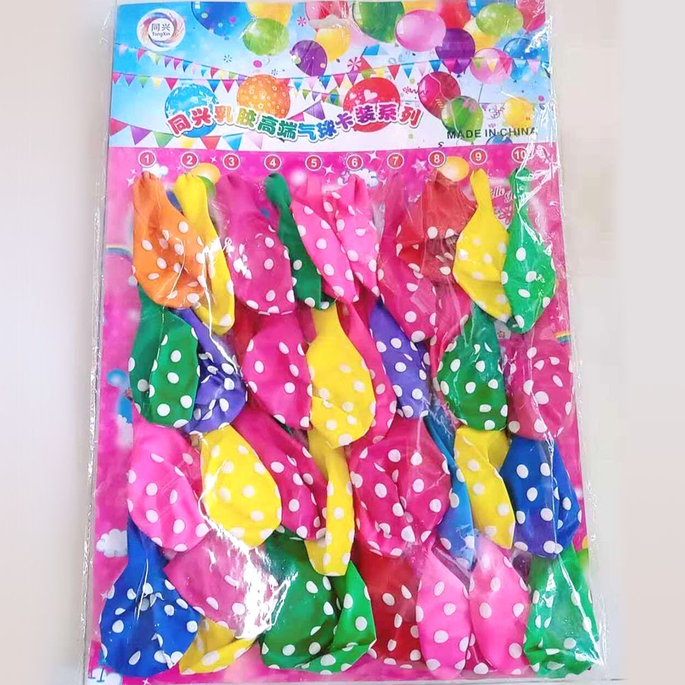 BALON LATEX GK200 POLKADOT/HAPPY BIRTHDAY MIX 10 INCH (1 PACK = 40 PCS) BALON POLKADOT MURAH