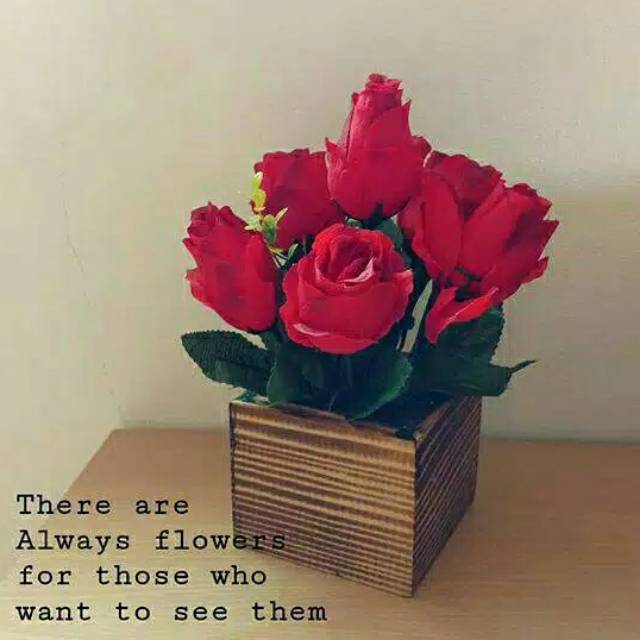 PB37 Bunga Mawar/  Bunga Mawar Plastik / Pot / Bunga Plastik / Bunga Hias / Bunga Artificial / Bunga