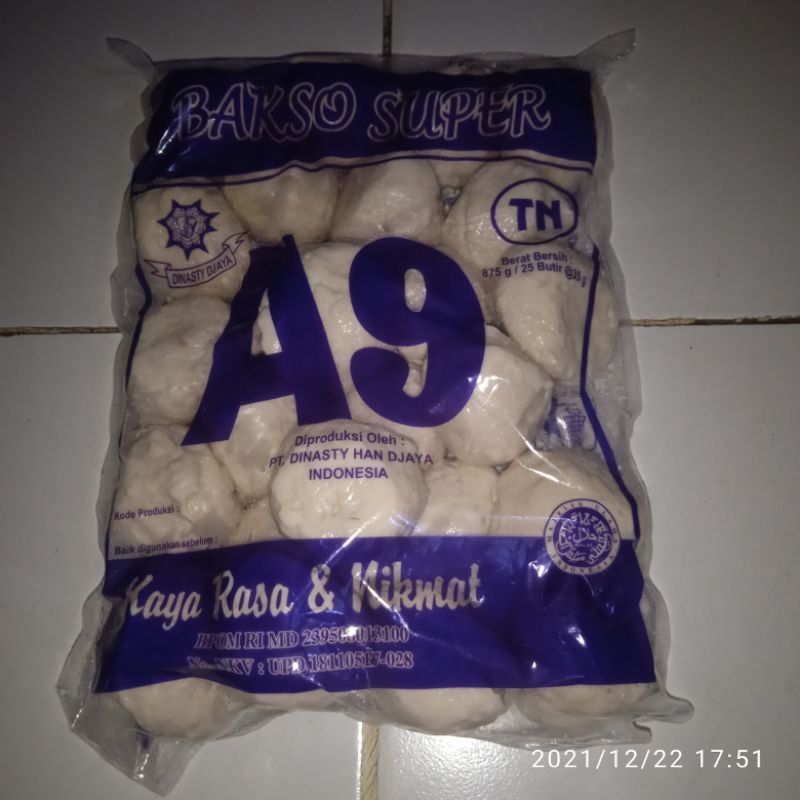 

Bakso Sapi A9 Netto. 1Kg