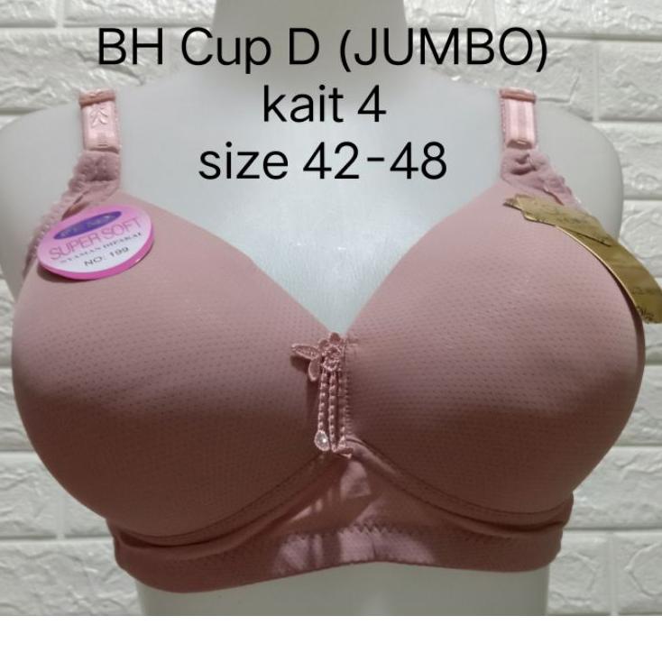 Muraaaahh.. BH FEMA Jumbo CUP D(Besar)(F 199 )251 size 42-48 Hak 4 BRA pakai Spon Tanpa Kawat Dewasa