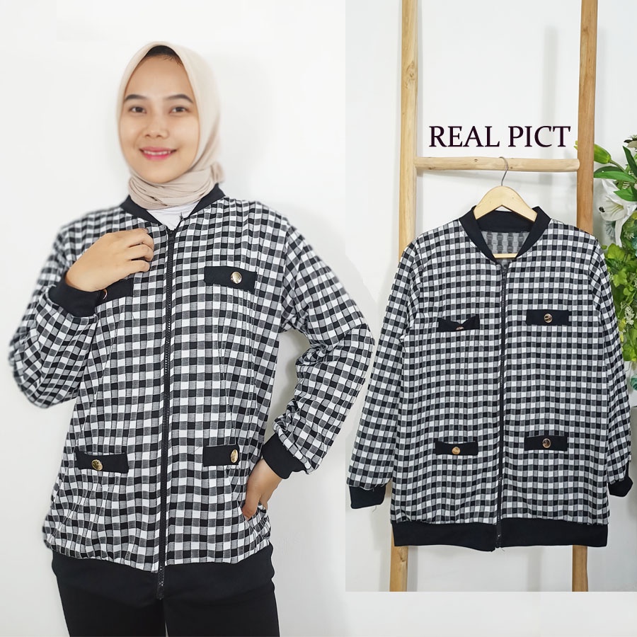 CARLINA JAKET KOTAK KEKINIAN