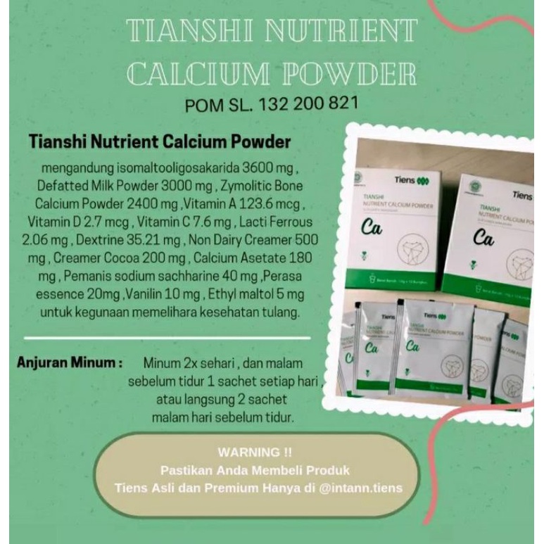 ** NUTRIENT CALCIUM POWDER 100% ORIGINAL TIENS