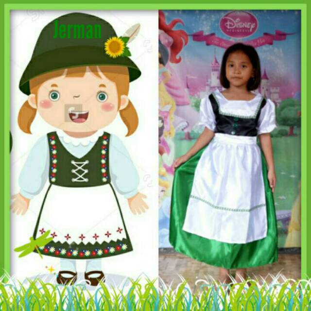Jerman/Baju Negara Jerman Girl/Pakaian Adat Internasional Anak (Lengan Pendek)