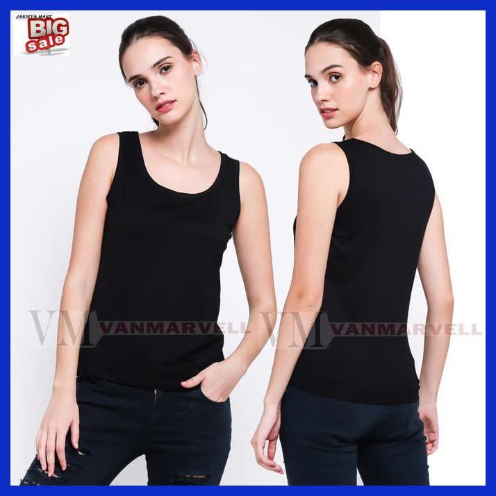 POTANK- VM TANK TOP WANITA SINGLET POLOS WANITA HITAM - HITAM -ASLIII.