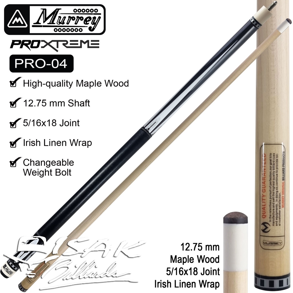 Hot Sale Murrey Pro-4 Xtreme Pool Cue - Maple Billiard Cue Stick Stik Biliar
