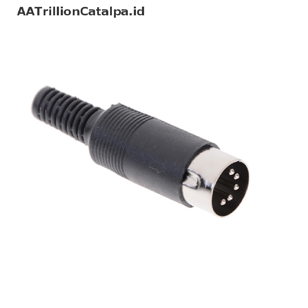 Aatrillioncatalpa 5pcs Konektor Plug 5 Pin male DIN Dengan Gagang Plastik