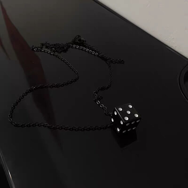 Dice Necklace Accessories Simple Pendant Trendy