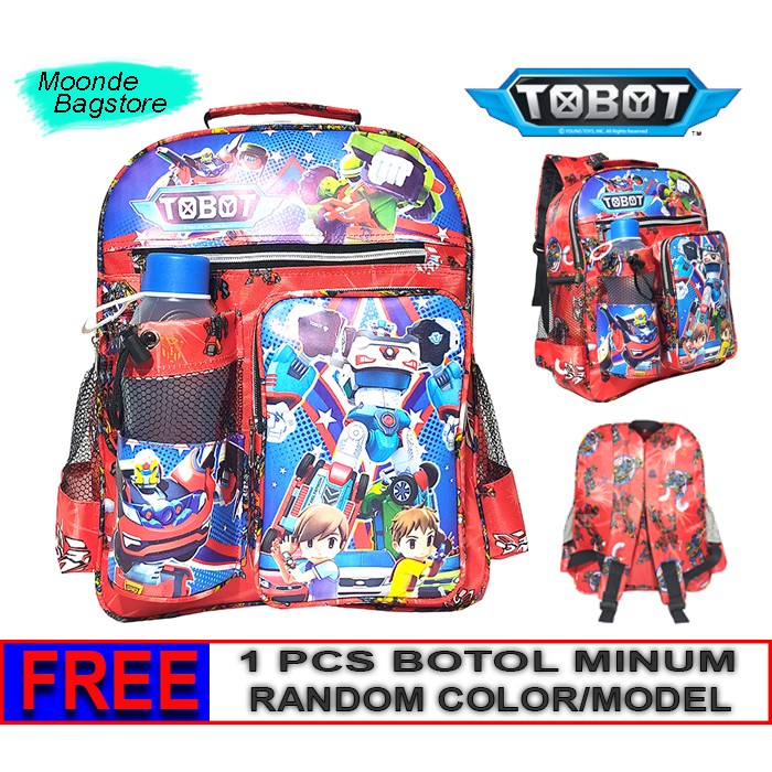 Tas Ransel anak SD karakter Spiderman-Ultraman-captain America free botol / tas anak SD laki-laki