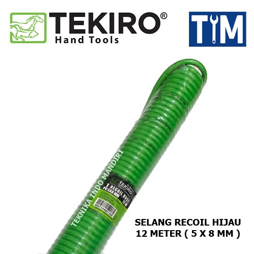 TEKIRO Selang Recoil Hijau 12 Meter ( 5 x 8 MM ) / Recoil Hose 12M