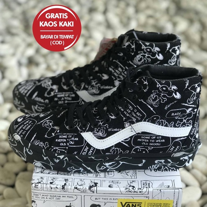 Obral Vans Premium 100% -  SK8 High Peanuts Snoopy Black