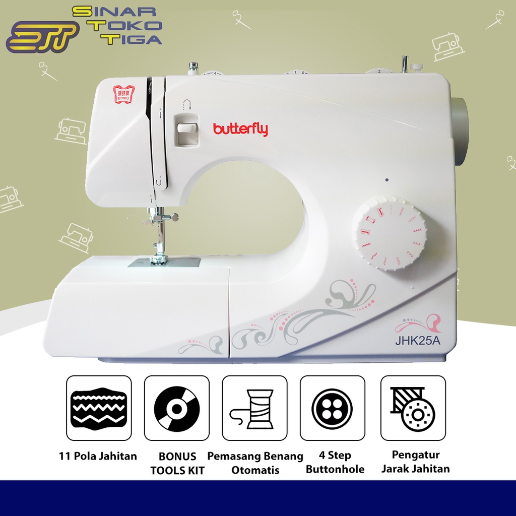 Butterfly JHK25A MESIN JAHIT PORTABLE MULTIFUNGSI JHK 25 A JHK 25A