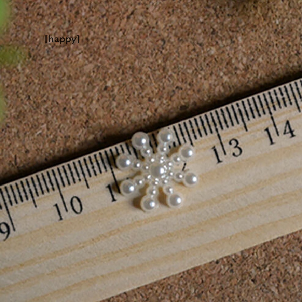 Ha 100pcs Hiasan Snowflake Mutiara Flatback Untuk DIY Craftdekorasi Natal