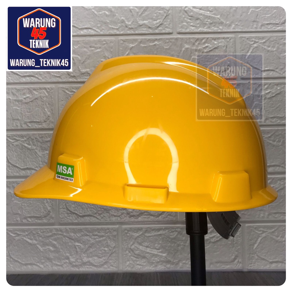 HELM PROYEK SAFETY V GUARD MERK MSA SNI LOKAL SUSPENSI STANDARD - KUNING