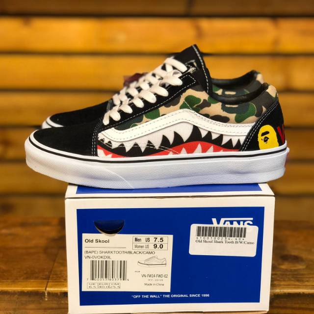 tenis vans x bape