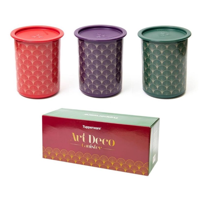 Art deco canister (3pcs) tupperware