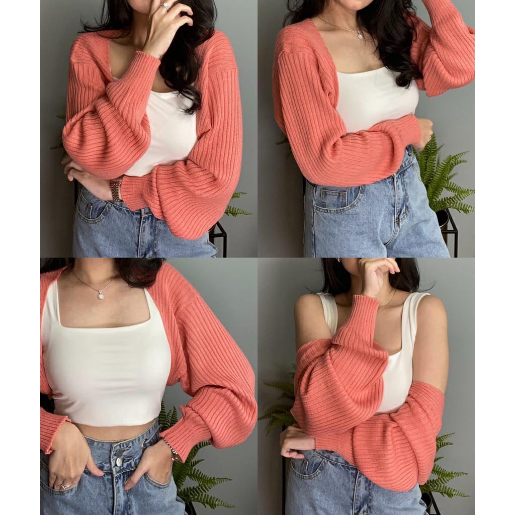 LIAM Oversize Crop Cardigan - Bolero Cardy Rajut