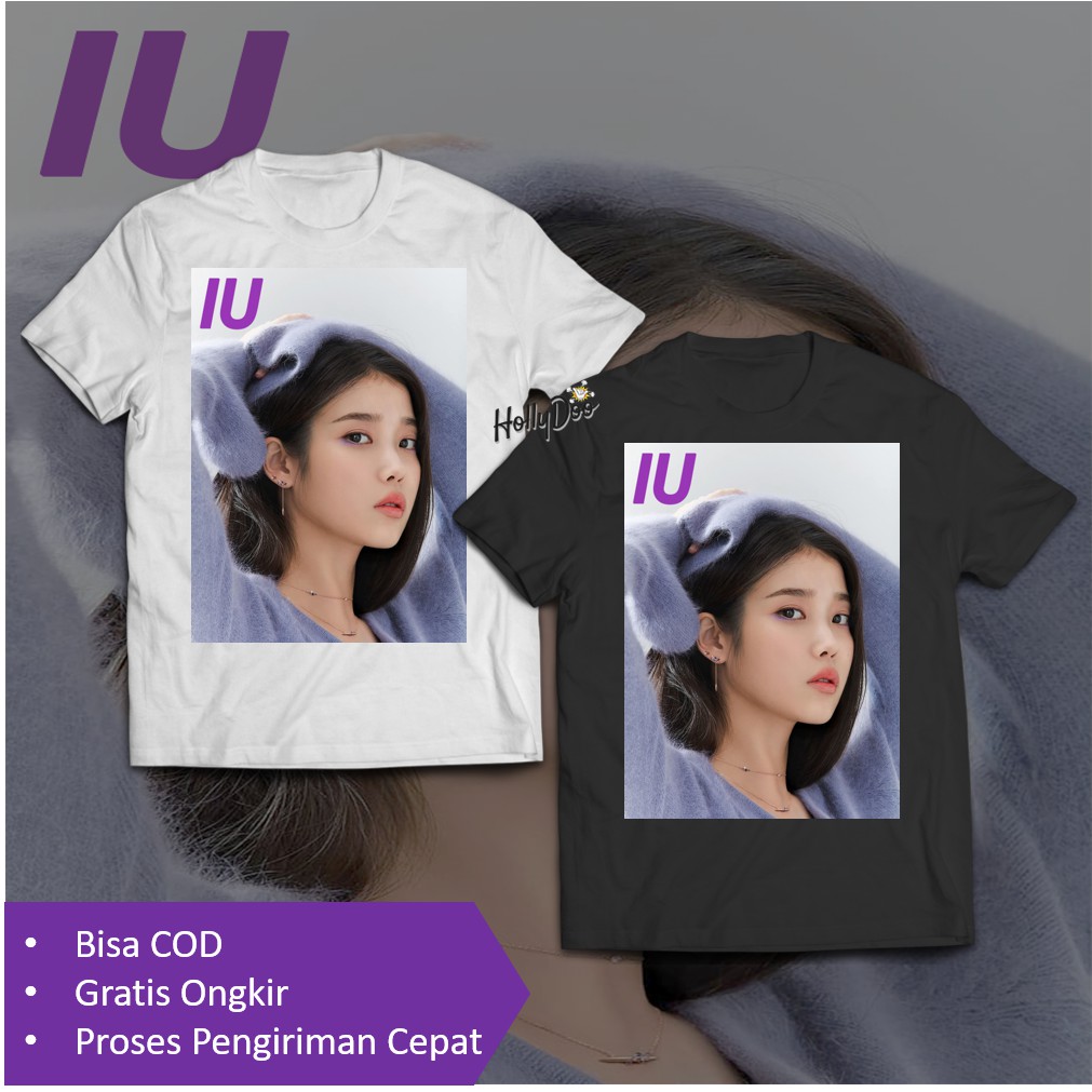 Kaos IU Lucu Cantik Photoshoot T-Shirt Lee Ji-eun Limited Edition