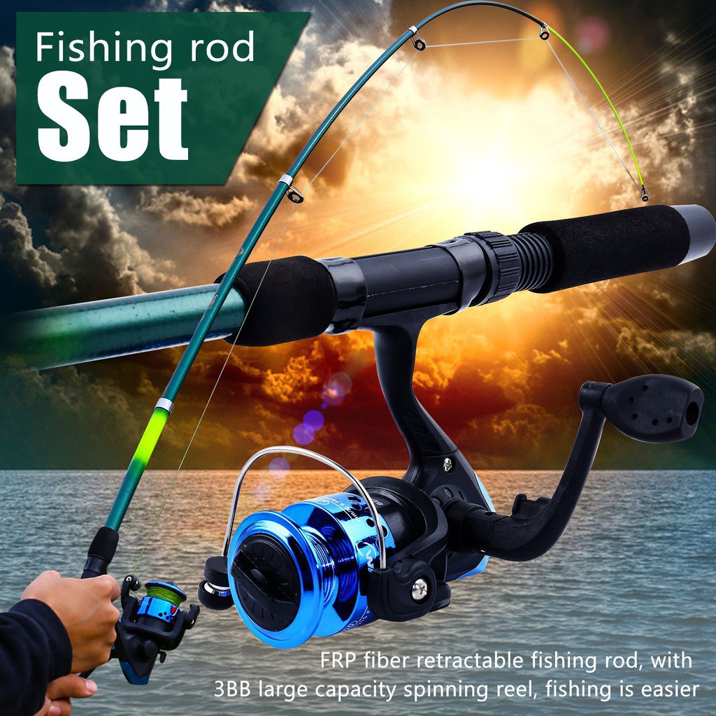 Sougayilang Spinning Fishing Reel Fishing Rod Set Pancing Joran Combo Fiberglass Fishing Rod 5 2 1 Winter Ice Fishing Reel Pancing With Fishing Line Fishing Hook Fishing Float Fishing Bait Fishing Lure Umpan Pancing