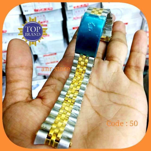 Tali Jam ROLEX DATEJUST 20mm Kombinasi Silver Gold