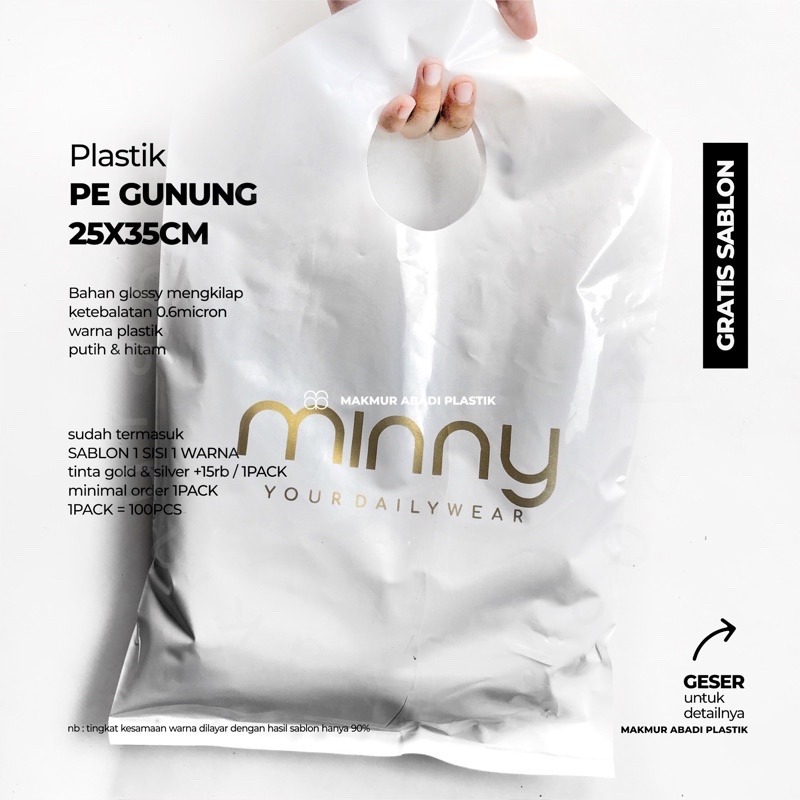 

Sablon Plastik Plong PE Gunung 25x35