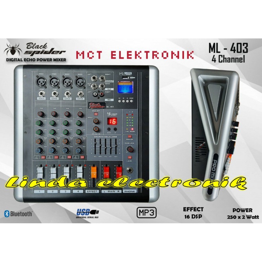POWER MIXER BLACKSPIDER ML403 900 WATT ORIGINAL black spider ml 403
