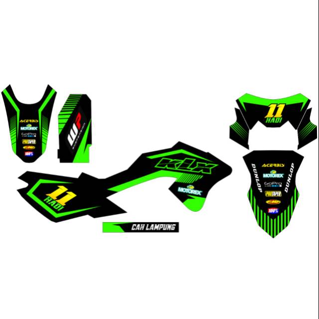 TERBARU Decal Klx bf klx new warna hijau cerah bisa custom sendiri