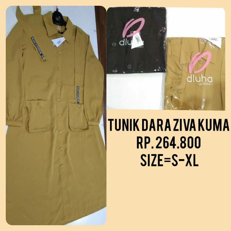 tunik dara ziva kuma - tunik rabbani - tunik polos