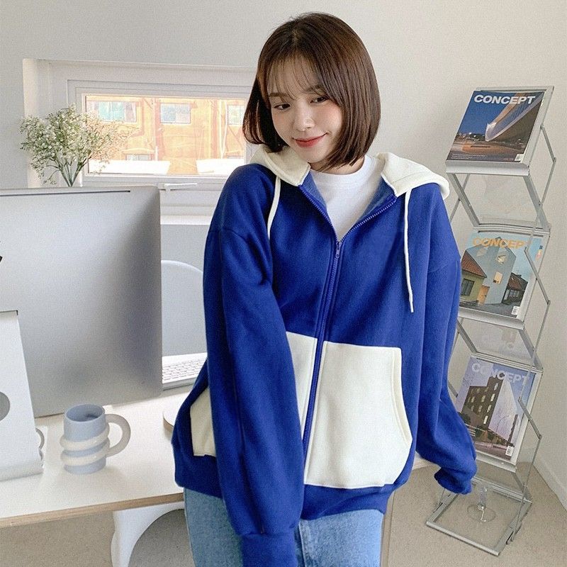 (S - 6XL) Zip Hoodie MIX KOMBINASI 2 WARNA (BISA CUSTOM/ MIX WARNA SENDIRI) Jaket Resleting Custom Color Korean Style Bigsize Jumbo Oversize Unisex Urban Style Ulzzang Jacket Oversized Boy Girl Two Tone Cream Navy S M L XL XXL XXXL 4XL 5XL Big size