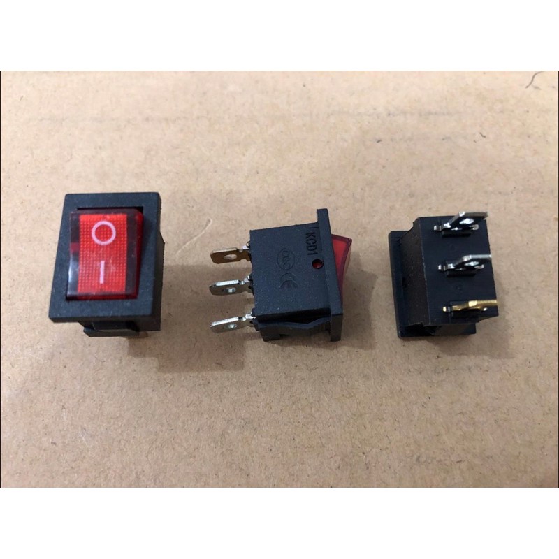 Rocker switch mini lampu 3 pin / 3 kaki