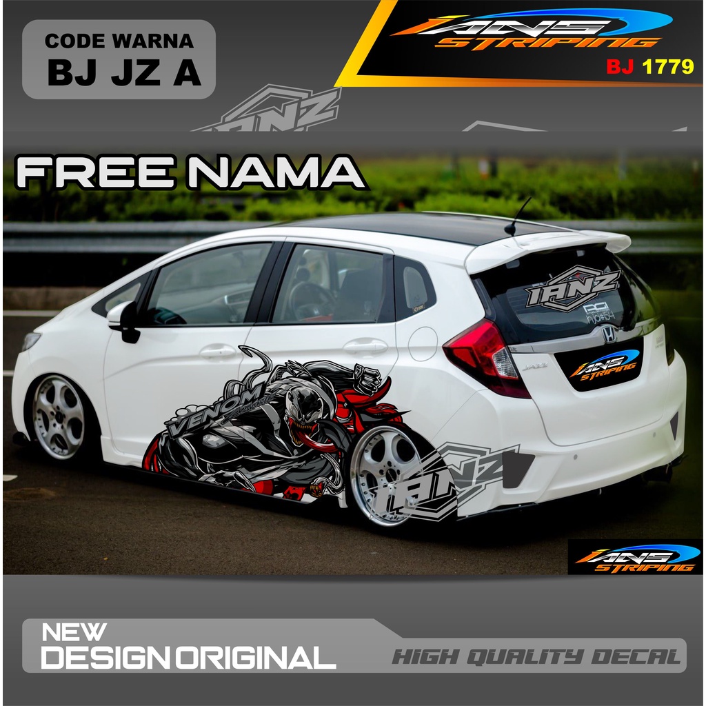 VARIASI STICKER VENOM MOBIL HONDA JAZZ  AYLA AGYA AVANZA SWIFT YARIS / STIKER MOBIL DECAL MOBIL / STIKER VARIASI MOBIL AGYA AYLA JAZZ SITI CITY / DECAL STIKER MOBIL