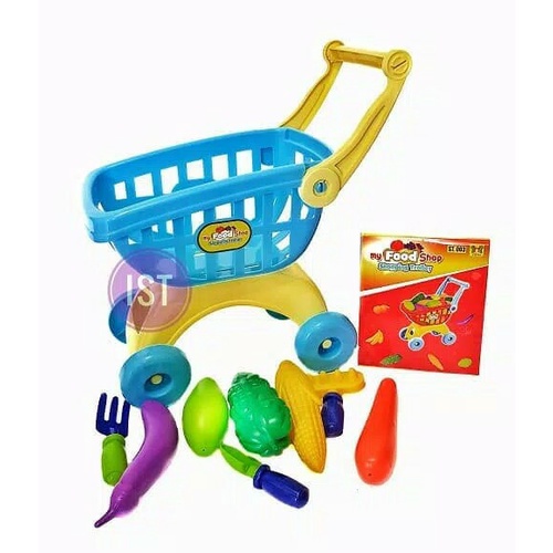 Mainan Anak Supermarket Troli - My food shop trolley st.003