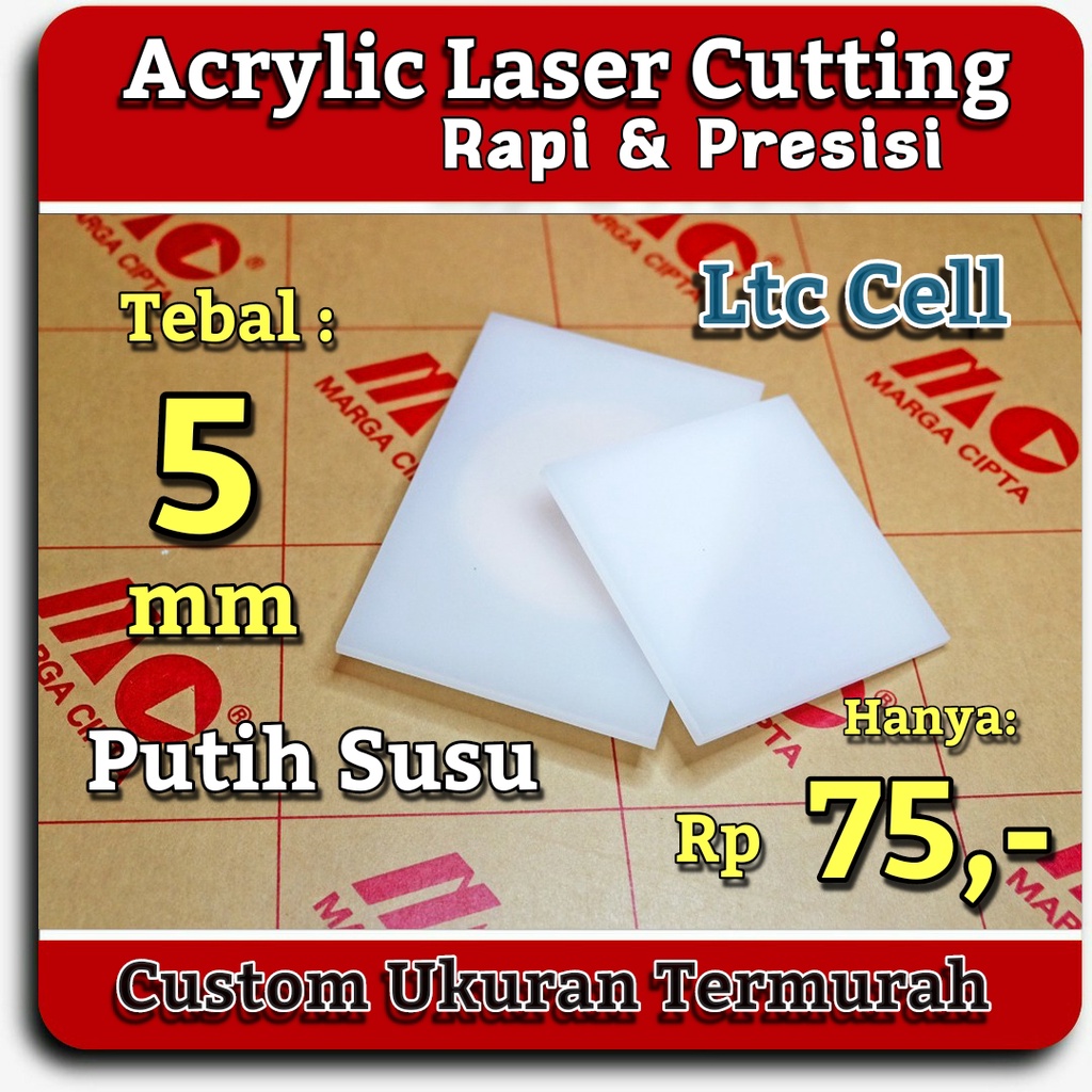 Acrylic Putih Susu 5mm Akrilik Custom Laser Cutting