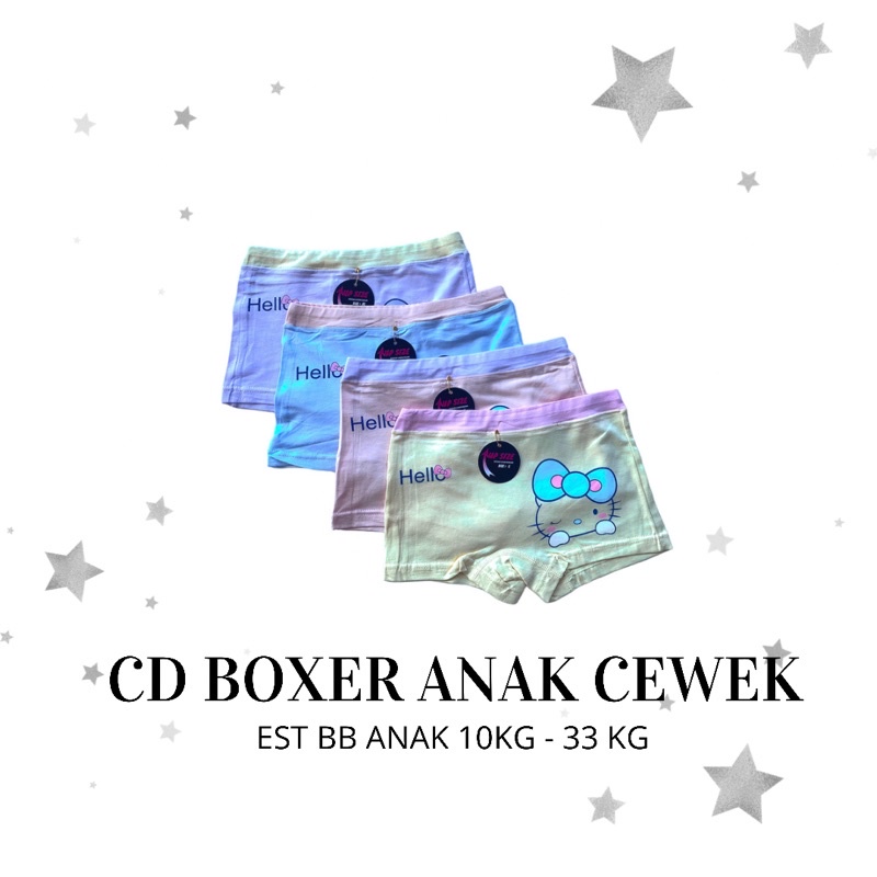 CD Celana Dalam Boxer Bokser Anak Perempuan Cewek Bayi Balita Katun Import Celana Dalam Anak Murah