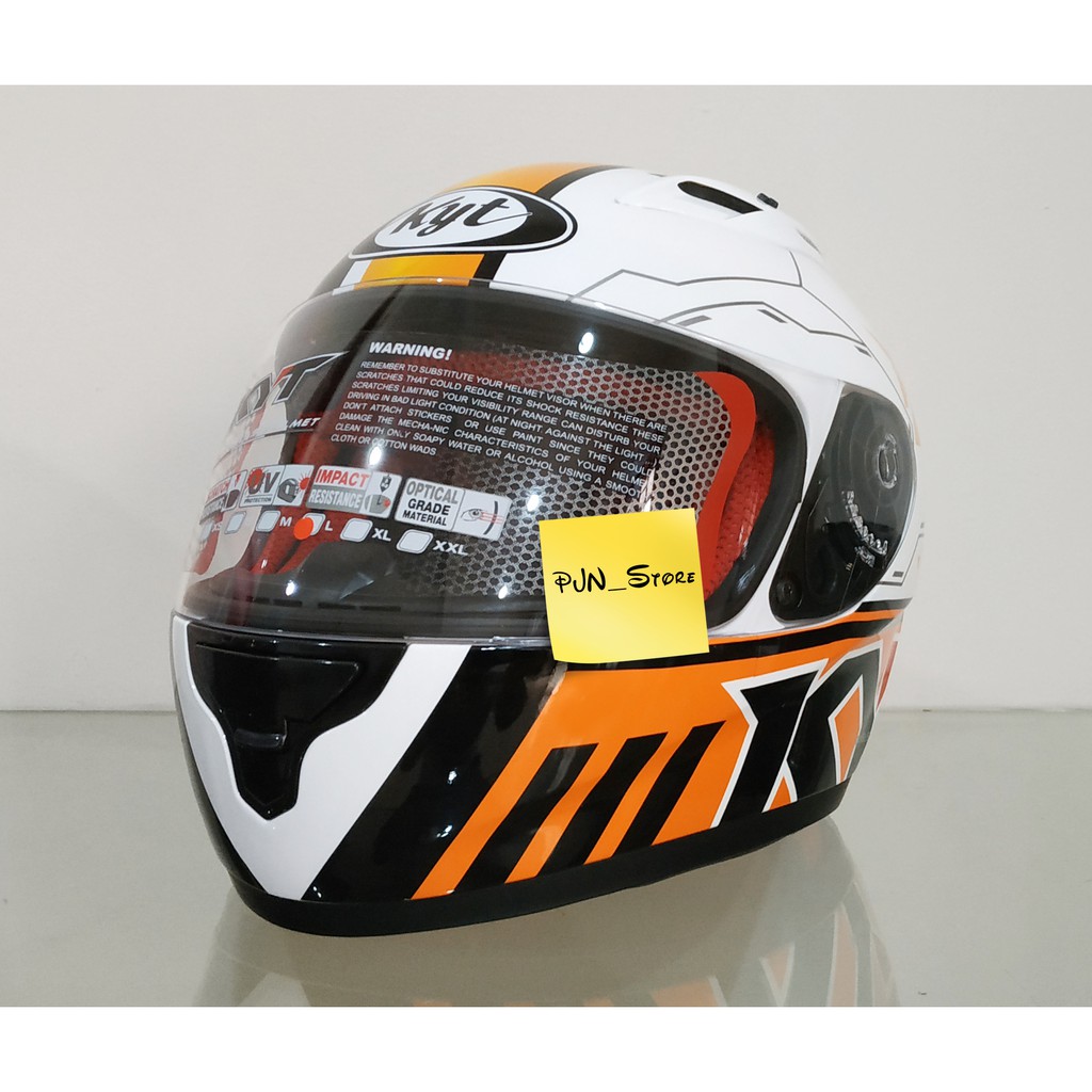 HELM KYT RC7 ORIGINAL Seri #11 WHITE/BLACK/ORANGE