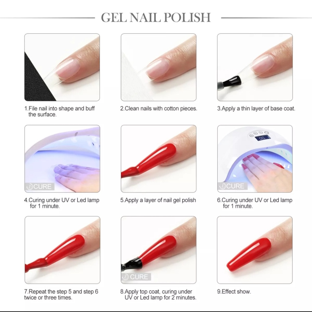 ORIGINAL COSCELIA Nail Gel Polish UV LED 10 ml / Kutek / Cat Kuku Murah