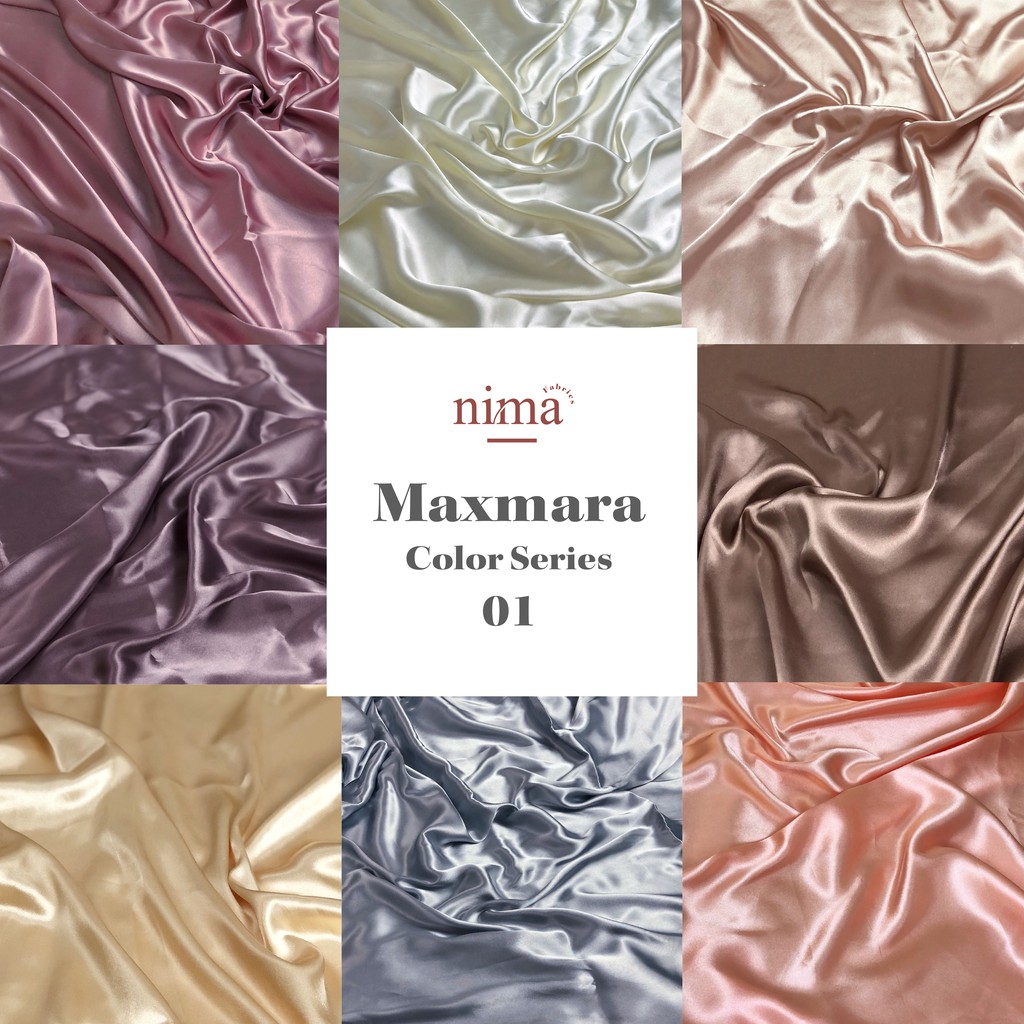 1/2 meter Kain Satin Silk/ Sateen Sutra Charmuse Premium (lebar 150cm) series 01